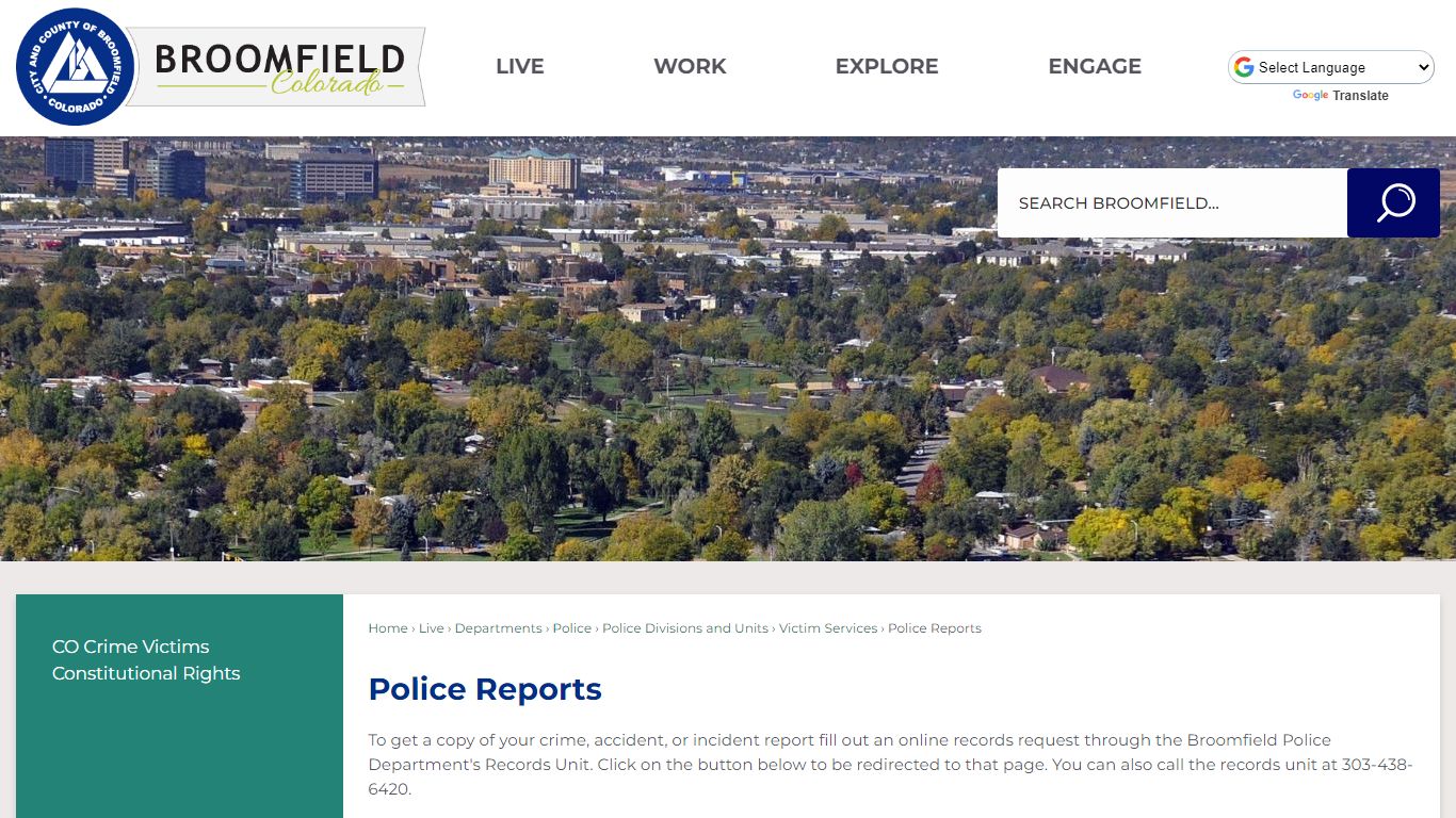 Police Reports | City and County of Broomfield - Official Website