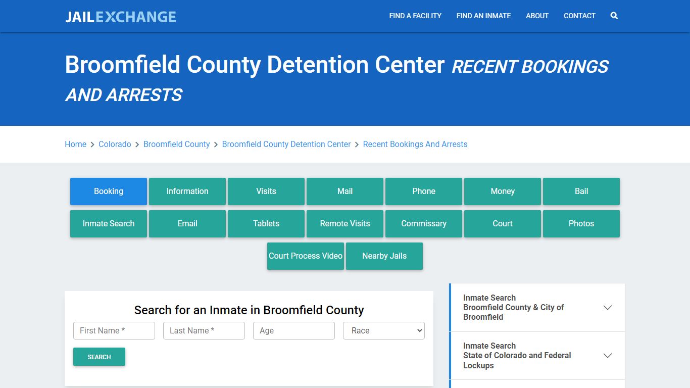 Broomfield County Detention Center Recent Bookings And Arrests