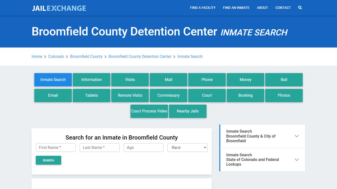 Broomfield County Detention Center Inmate Search - Jail Exchange